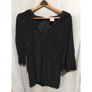 Raviya Black Sweater Womans Size L Hooded Soft Gothic Goth